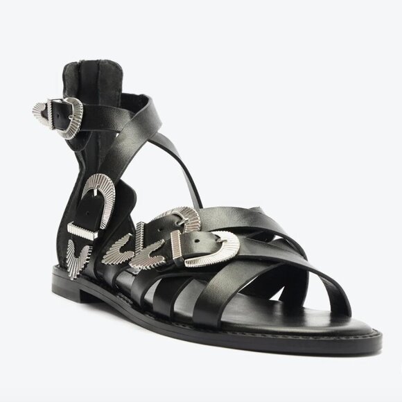 NEW Schutz Harper Leather Sandal Black Size 11 New in Box MSRP$198 - Picture 1 of 16